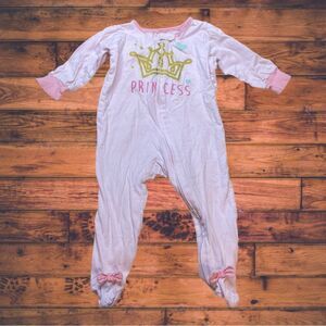 Gerber "Princess" Gold Crown Pajama Jumpsuit Baby Girl 6-9 Months